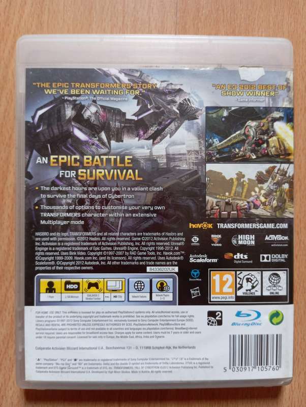 Transformers: Fall of Cybertron (Ps3) CIB