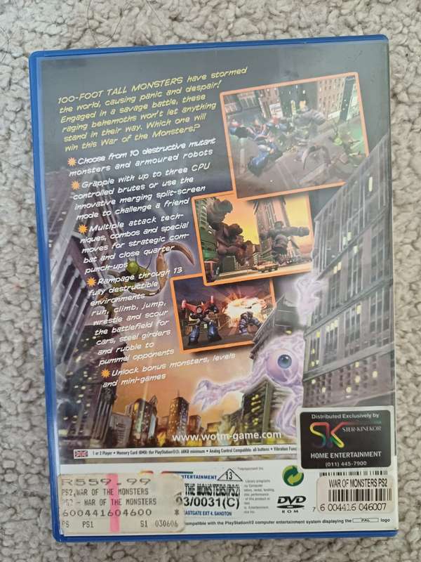 war of the monsters ps2 CIB