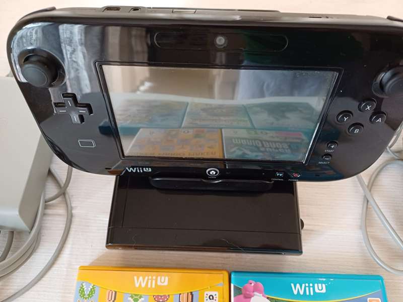 Nintendo Wii U console with games