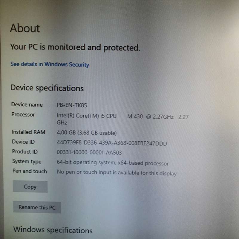 PackardBell EasyNote TK85 (Laptop Base) | i5-M430 | 2.27GHz | 4GB RAM | 160GB HDD (READ)