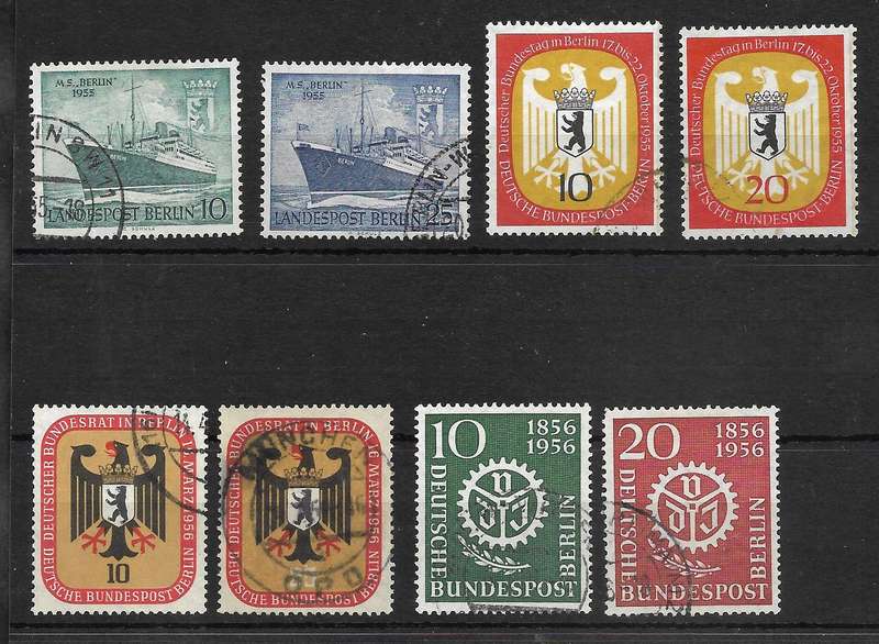 BERLIN      TWO STOCK CARDS WITH FINE USED SETS