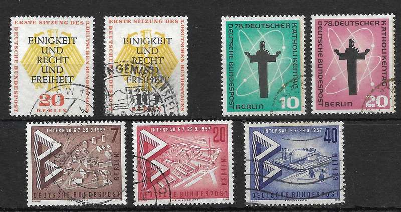 BERLIN      TWO STOCK CARDS WITH FINE USED SETS