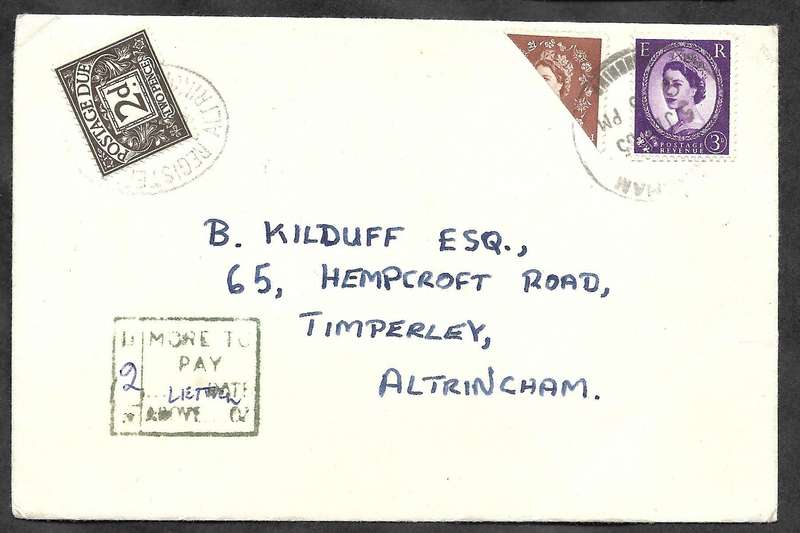 GREAT BRITAIN COVERS Postage Due and Bisects