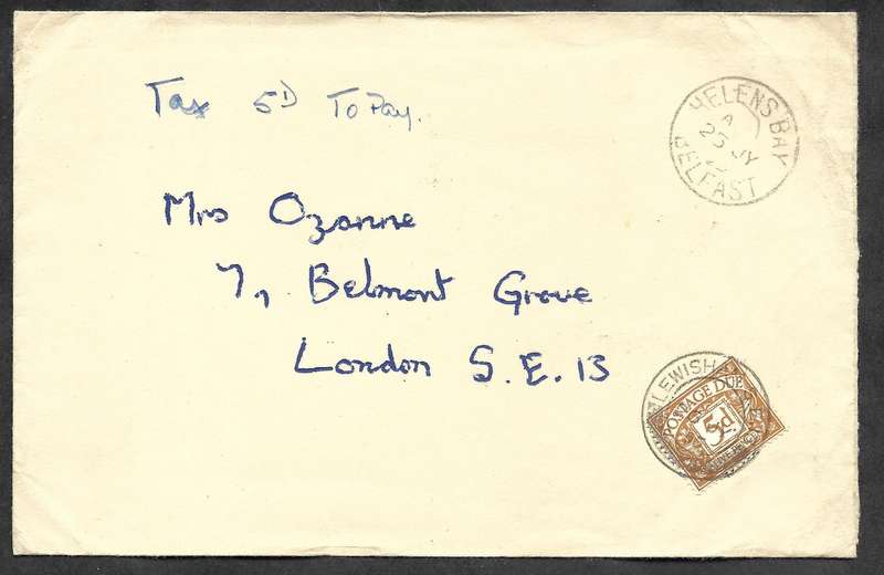 GREAT BRITAIN COVERS Postage Due and Bisects