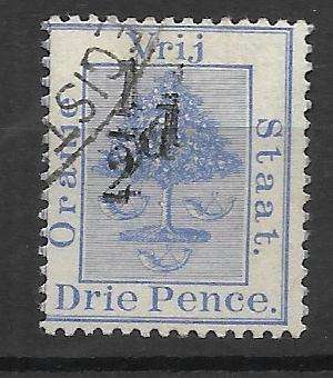 ORANGE FREE STATE 1896  1/2 Overprints with Double Overprints