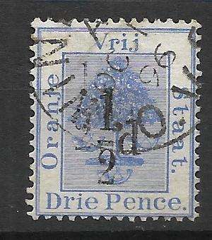 ORANGE FREE STATE 1896  1/2 Overprints with Double Overprints