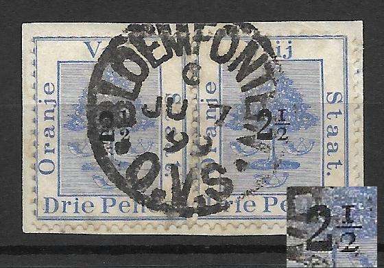 ORANGE FREE STATE  SACC46&SACC46a in Very Rare Pair with Variety