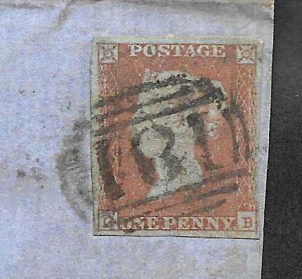 IMPERF PENNY RED ON COVER No.4  of 4     13h45 Closing Time