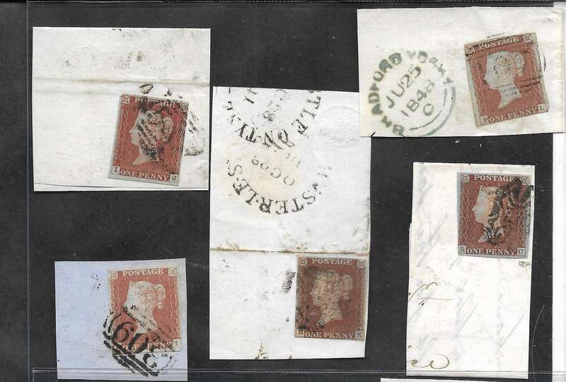 GREAT BRITAIN IMPERF PENNY REDS ON PART COVER/PIECE (NO 1)