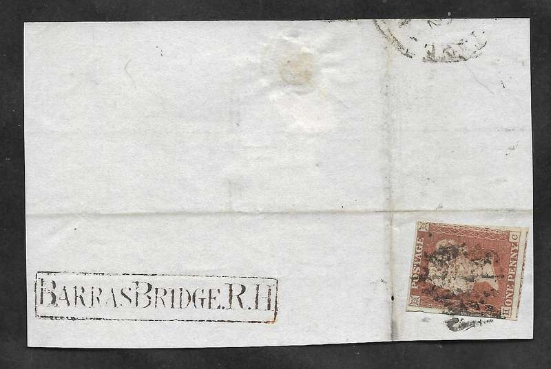 GREAT BRITAIN IMPERF PENNY REDS  ON PART COVER/PIECE (NO 6)