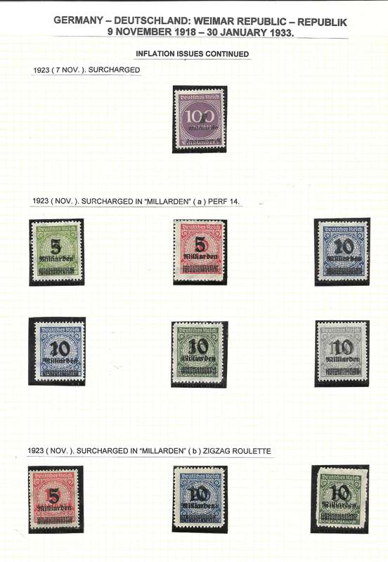DEUTSCHES  REICH  EARLY 1923 SURCHARGED (LISTING 10)