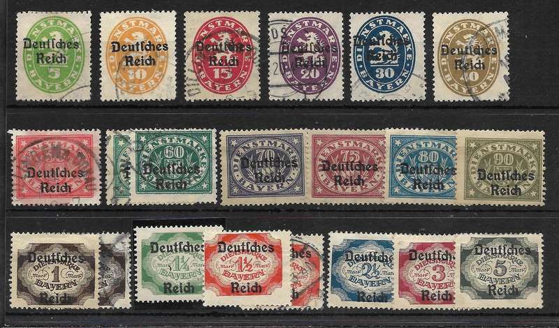 GERMAN REICH : 1920 DIENSTMARKEN - Complete Set up to 5 Mark