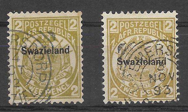 SWAZILAND TRANSVAAL OVERPRINTED "SWAZIELAND" C/V R2500-00