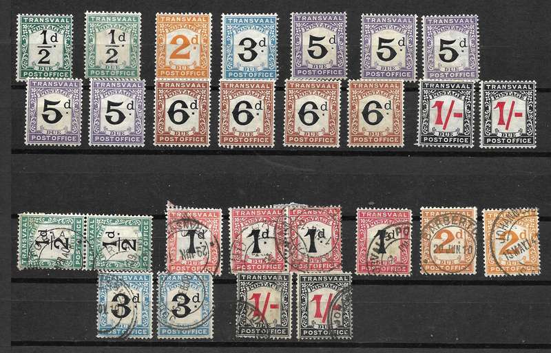 TRANSVAAL POSTAGE DUE BULKLOT MM(*) & FU Different Shades Noted