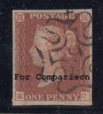Imperf 1 d RED with numbered 9 Maltese Cross cancel on Part Cover