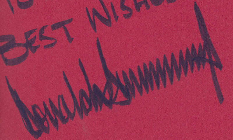 SIGNED AUTOGRAPH DONALD J. TRUMP BOOK PRESIDENT RARE SURVIVING AT THE TOP GIVEN TO JOHN MCCOY - BANK