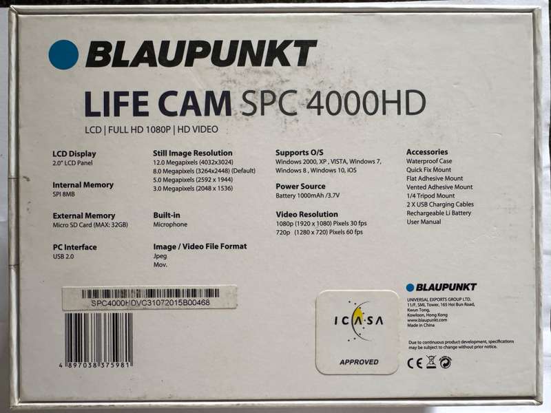 BLAUPUNKT LIFE CAM SPC 4000 HD (LCD) (FULL HD 1080P)