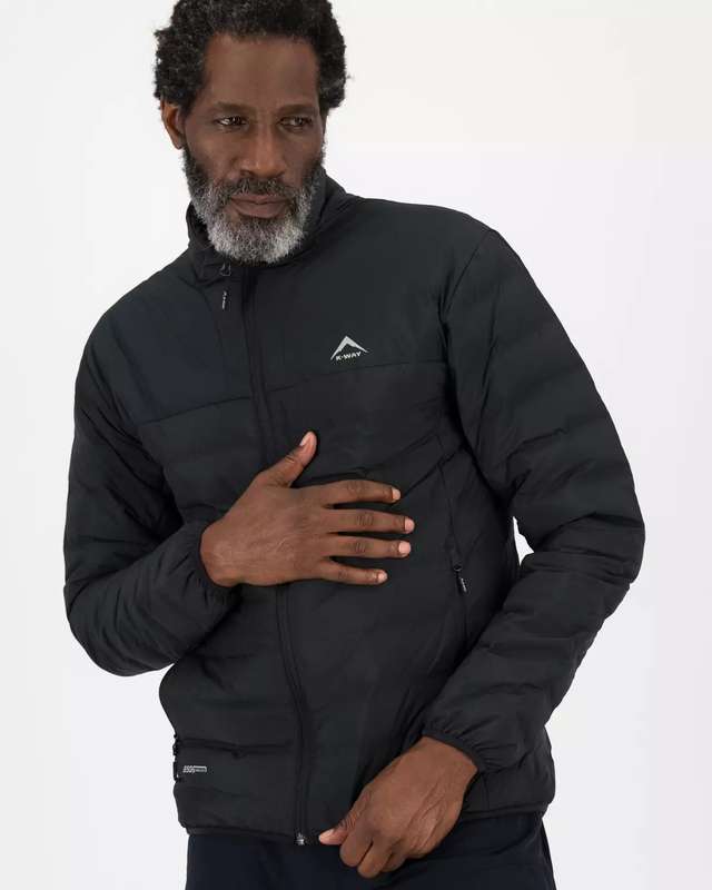 100% Original K-Way Men's Creek Down Jacket - BLACK (SIZE - 3XL)