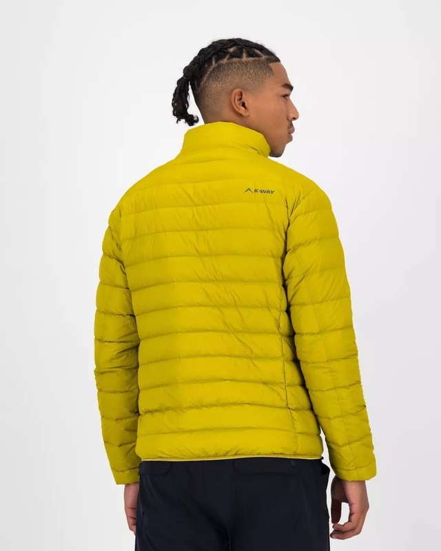 100% Original K-Way Mens Logan Down Puffer Jacket (Size - XL) (COLOR - YELLOW)