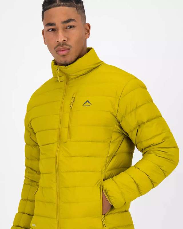 100% Original K-Way Mens Logan Down Puffer Jacket (Size - XL) (COLOR - YELLOW)