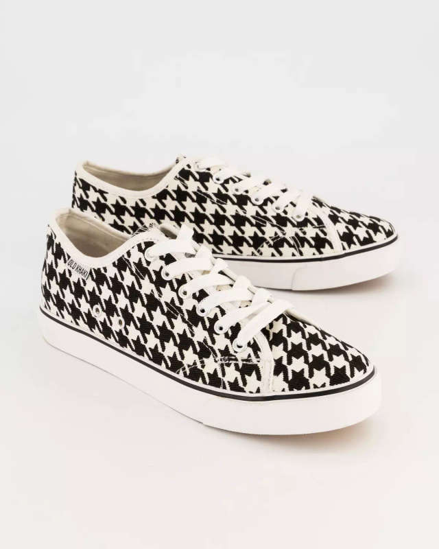 100% Original OLD KHAKHI Women's Kelsey Sneaker (SIZE- 7) (COLOUR - BLACK & WHITE)