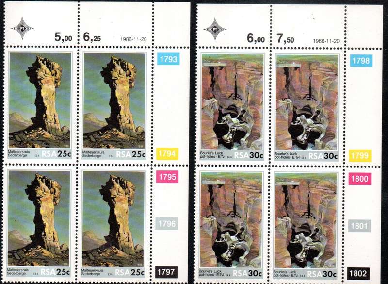1986 20 NOVEMBER SCENIC BEAUTY FDC INCL FULL SET CONTROLL BLOCKS