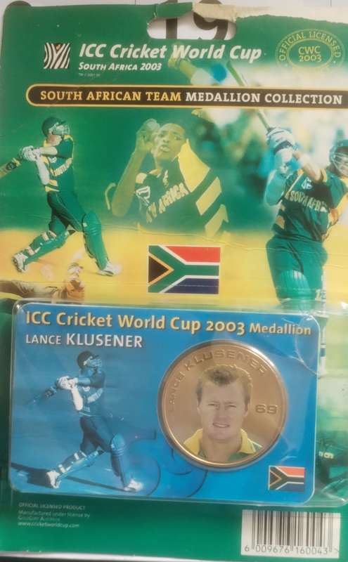2003 ICC cricket world cup medallion Lance Klusner