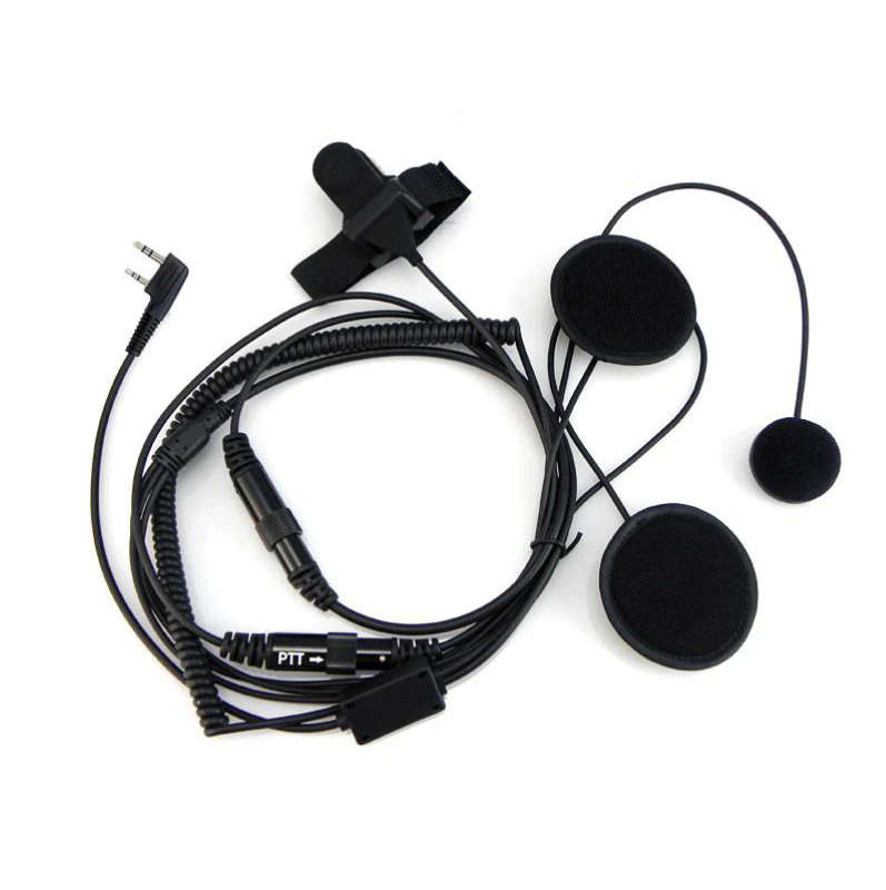 Helmet Kit Full Face Motorcycle Headset Earpiece Mic for 2 way radio/walkie talkie(2 Pin K-plug)