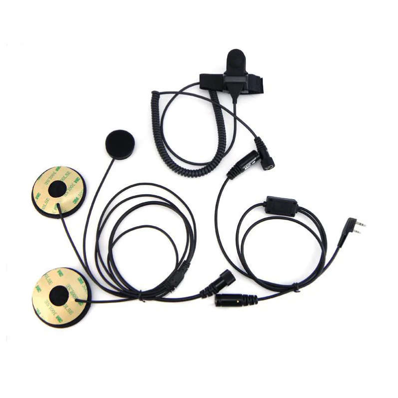 Helmet Kit Full Face Motorcycle Headset Earpiece Mic for 2 way radio/walkie talkie(2 Pin K-plug)