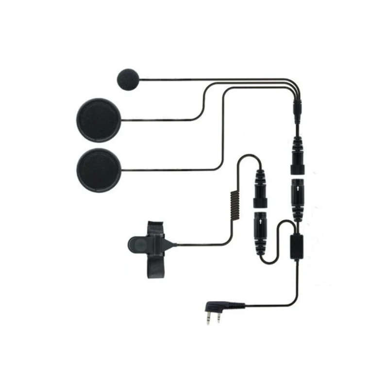 Helmet Kit Full Face Motorcycle Headset Earpiece Mic for 2 way radio/walkie talkie(2 Pin K-plug)
