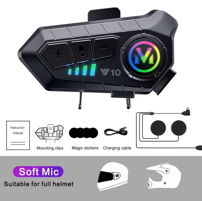 1000mAh Motorcycle Helmet Headset Voice Contro Wireless Hands-on Talking Headset Handsfree Call