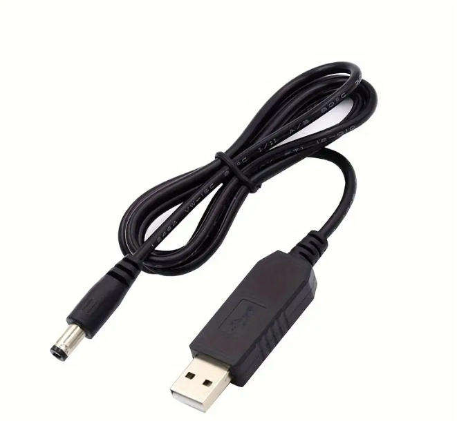 USB 5Volt to 12Volt Dc-connector(2.1mm) for KIRISUN PT446 radio charging.
