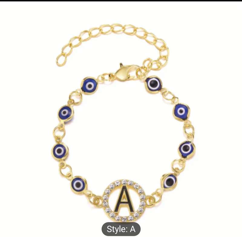 Evil Eye Bracelets initial A