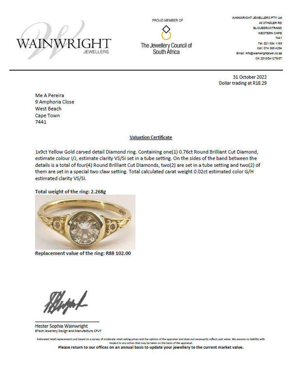 9ct Yellow Gold carved detail 0.76ct Diamond ring