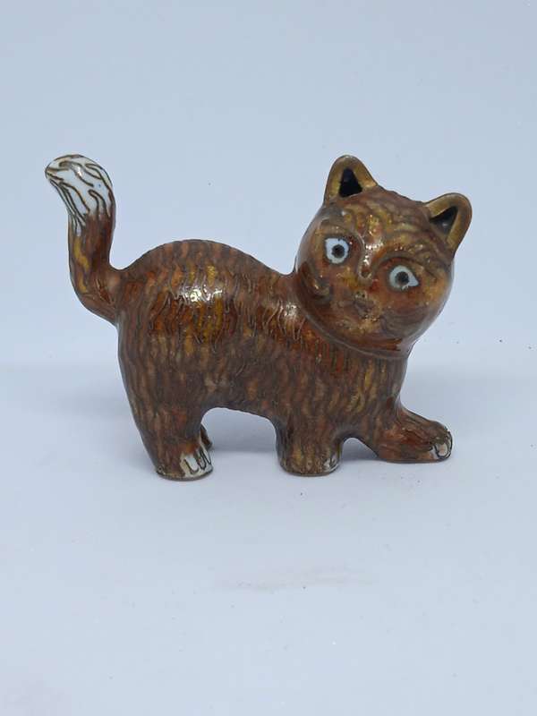 VINTAGE METAL MINIATURE CAT FIGURINE