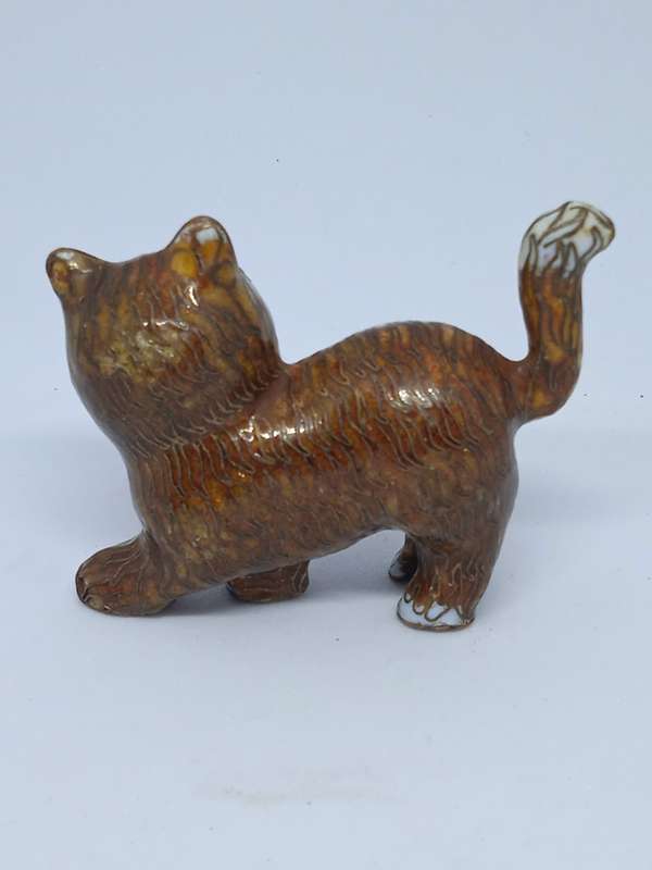 VINTAGE METAL MINIATURE CAT FIGURINE