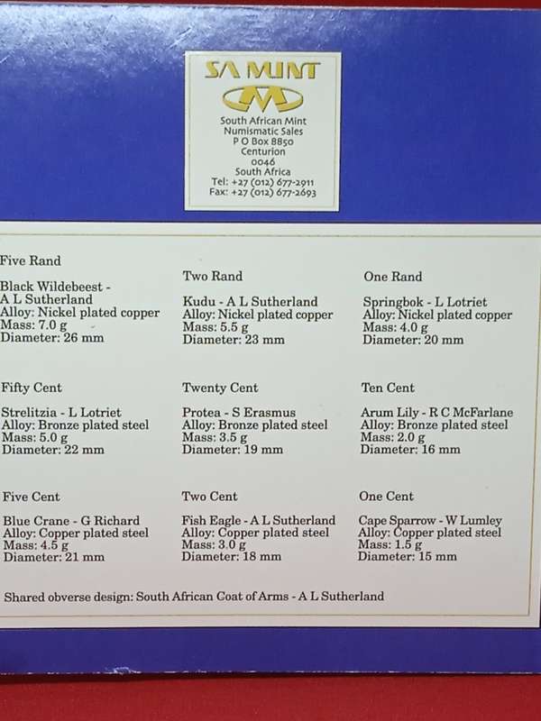 1998 SOUTH AFRICA UNCIRCULATED COIN SET