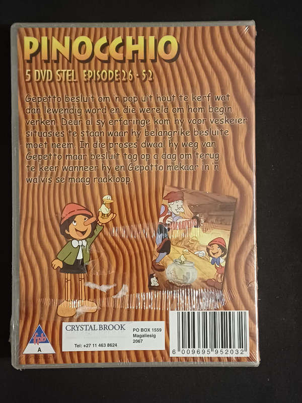 PINOCCHIO- AFRIKAANS EPISODE 26 - 52 - 5 DVD STEL