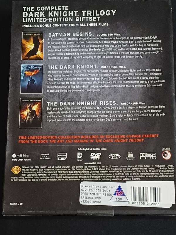 THE DARK KNIGHT TRILOGY  -  6 DVD BOX SET