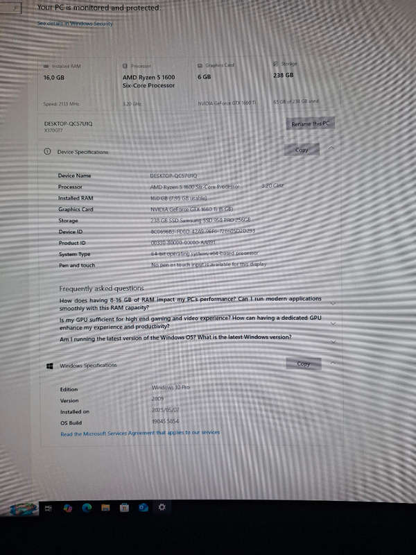 Ryzen 5 1600 gaming computer