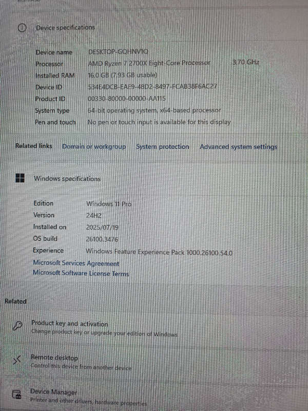 Ryzen 7 2700x gaming pc