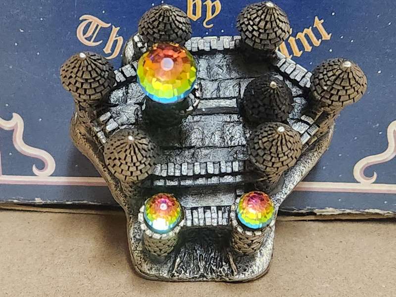 VINTAGE PEWTER AND CRYSTAL CASTLE CAMELOT FROM THE TUDOR "MYTH AND MAGIC" SERIES