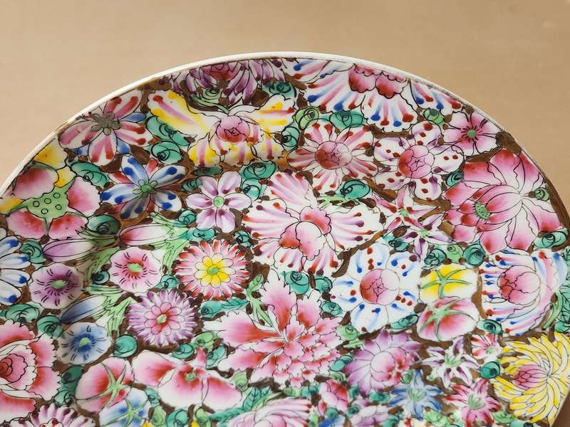STUNNING QING DYNASTY ORIENTAL PLATE, MADE IN MACAU AND MARKED AT THE BASE