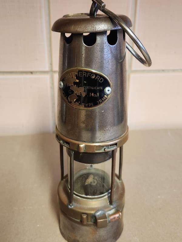 VINTAGE RUTHERFORD G MEF NO 1 WOLF TYPE MINERS LAMP