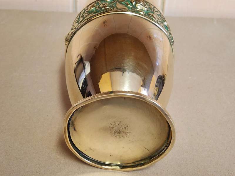 ANTIQUE ART NOUVEAU BELDRAY BRASS VASE
