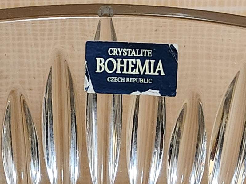 Bohemia Crystalite Czechoslovakia Pedestal Bowl/Centrepiece