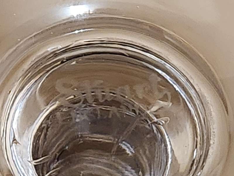 Vintage Stuart Crystal Tall Stemmed Etched Glass Sweet Dish