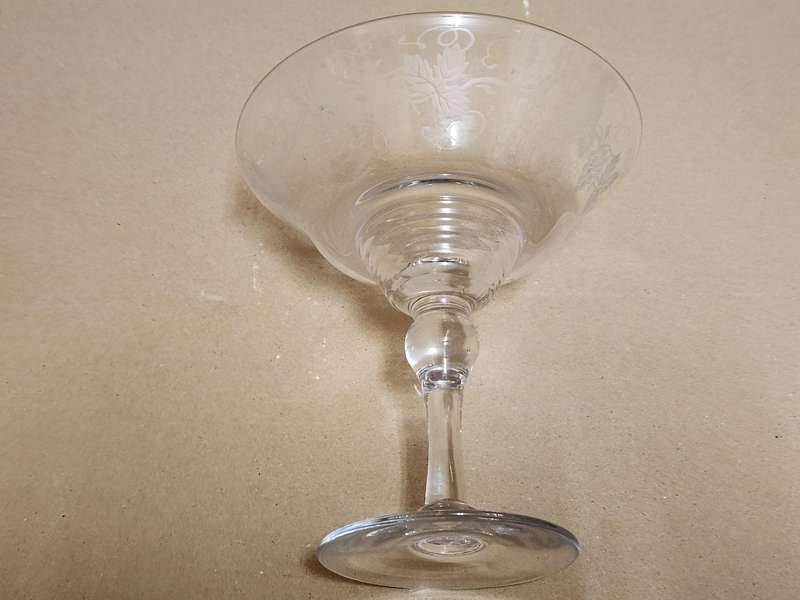 Vintage Stuart Crystal Tall Stemmed Etched Glass Sweet Dish