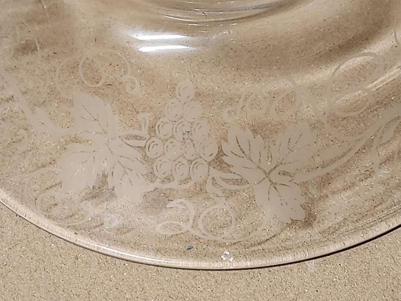 Vintage Stuart Crystal Tall Stemmed Etched Glass Sweet Dish