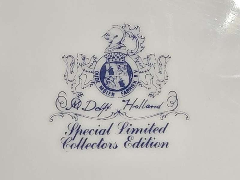 Vintage Delft Holland Plate from the Oude Molen Fabriek, Special Limited Edition